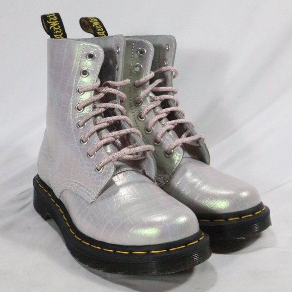 Dr. Martens 1460 Iridescent Croc Leather Boots Sz 6 US RARE - Picture 3 of 14